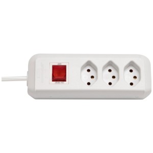Brennenstuhl Cleverline multiprise, 3 prises, blanc, avec interrupteur et câble de 1,5 m.
