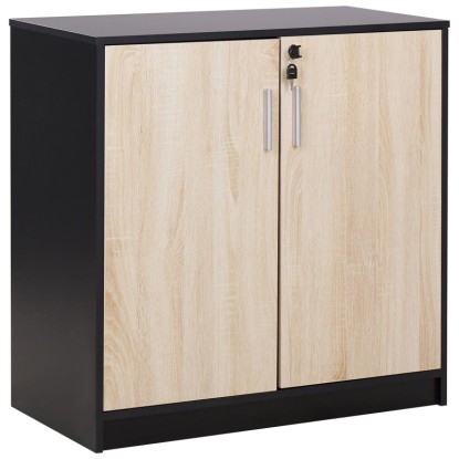 Beliani Armoire de bureau Zehna marron/noir 80 x 80 x 40 cm