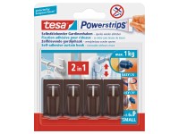 tesa Powerstrips Crochets pour rideaux Vario Marron