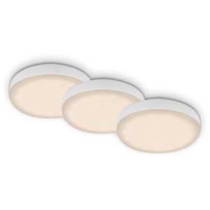 3er Set Briloner LED Einbaustrahler Plat Weiss, 3W, warmweisses Licht.