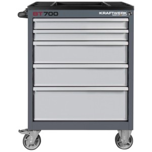 Kraftwerk BT700 servante d'atelier avec 5 tiroirs, grise, pour rangement d'outils.