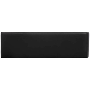 Lavabo suspendu AquaSu® Riga, 60 cm, noir mat. Design moderne avec trou de robinet et trop-plein.