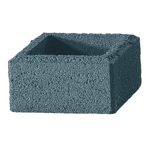 Élément de pilier de mur de jardin gris, 37x37x20 cm, structuré pour les systèmes de murs.