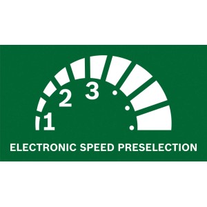 Elektronische Drehzahlvorwahl des Bosch Akku-Multischleifers, dargestellt als Einstellrad mit Stufen 1, 2, 3.
