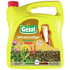 Gesal Diserbante Natur-Rapid 3l in tanica con testina spray. Controllo delle erbacce con acido acetico.