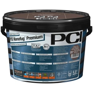 Eimer PCI Nanofug® Premium Flexfugenmörtel, geeignet für Fliesen und Natursteine.