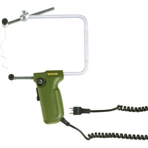 Proxxon Thermocut 12/E taglierina a filo caldo per polistirolo, con telaio e manico.