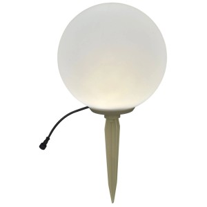 Lampada da esterno a sfera LED bianca Schönenberger con picchetto per il giardino.