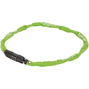 Lucchetto a catena verde Prophete con combinazione per biciclette.