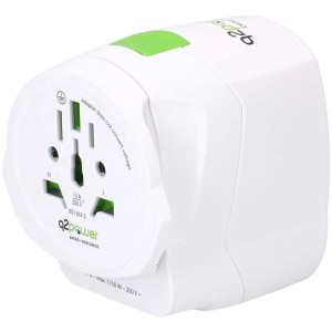 Q2Power Reise-Adapter 2-tlg., Qdapter Light USB AC World, für Steckdosenleisten.