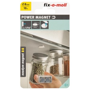 Fix-o-moll dischi magnetici autoadesivi al neodimio, set da 10, per casa e hobby.