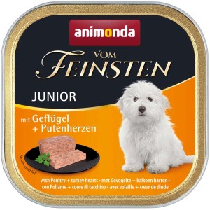 Animonda Vom Feinsten Junior cibo umido per cani con pollame e cuori di tacchino, 150g