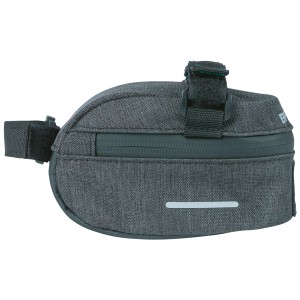 Basil Discovery Satteltasche, 0,5L, Schwarz, mit Klettverschluss und Reflektorstreifen.