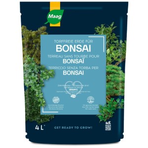 Maag Terreau pour bonsaïs, 4 litres, sans tourbe pour une croissance saine et des racines fortes.