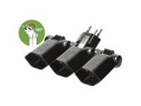 Spina di derivazione clip-clap 3 x tipo13 con protezione bambini Nero