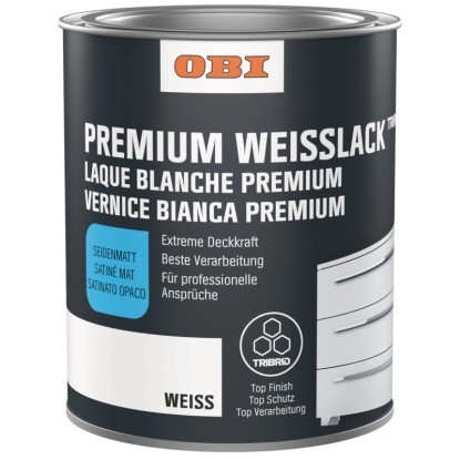 OBI Premium-Weisslack Tribrid seidenmatt Weiss 2 l
