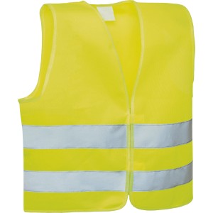 Gilet di sicurezza giallo con strisce riflettenti per set famiglia, assistenza guasti e pronto soccorso.