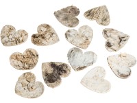 Videx Garden Streudeko Birkenholz-Herzen Natur 12er-Set