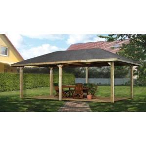 Pergola da giardino Weka Paradies B impregnata a pressione con tetto in legno massello in giardino.