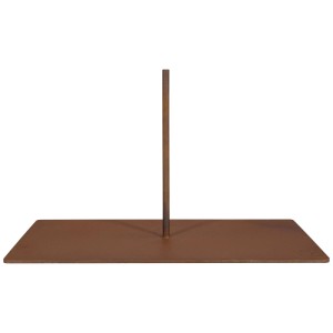 Support Nouvel en acier pour paravent, couleur rouille. Base rectangulaire.