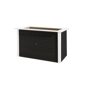 Letto rialzato in legno Weka WekaLine 669 color antracite con cornice bianca. Ideale per il giardinaggio.