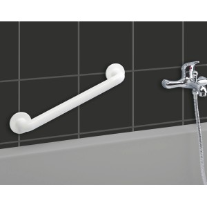 Wenko Barre d'appui murale Secura, blanc, 43 cm, pour plus de sécurité dans la salle de bain.