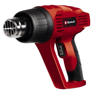 Décapeur thermique rouge Einhell TH-HA 2000/1 avec poignée noire et buse argentée.