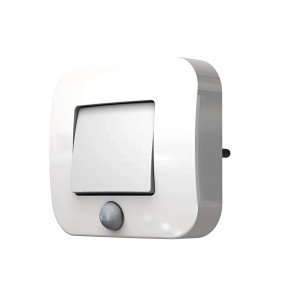 Osram Lunetta LED luce notturna con sensore, bianca, per presa. Luce di orientamento per camere da letto e bambini.