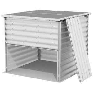 Composteur Vitavia Tami Alu, brut, 99x99x87cm, avec paroi latérale amovible.