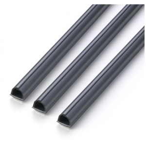 Goulotte Cablefix autocollante, grise, 10x10,5mm, longueur 1m, lot de 3. Pour une gestion ordonnée des câbles.