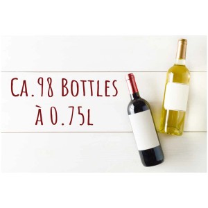 Cave à vin Trisa : Illustration montrant une capacité d'environ 98 bouteilles de vin (0,75 l).