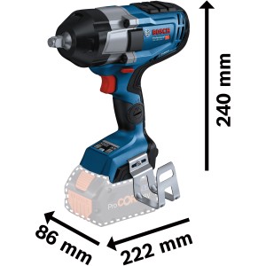 Avvitatore a impulsi a batteria Bosch Professional GDS 18V-1000 C con L-Boxx, blu/nero.