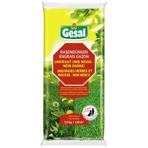 Gesal Fertilizzante per prato Erba infestante e muschio No grazie! 7,5 kg per prati fino a 150 m².