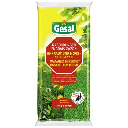 Gesal® Engrais gazon Mauvaises herbes et mousse - Non Merci! en granulés 7,5 kg