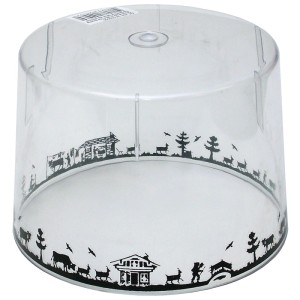 Campana per formaggio trasparente con decoro alpino per raschietto, Ø 15,5 cm.