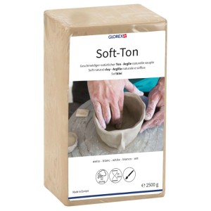 Soft-Ton Blanc, 2500g, argile auto-durcissante pour modeler figurines et décorations.
