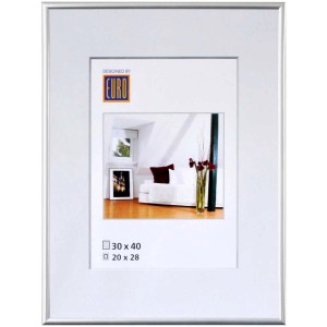 Cornice KR1, 70x100 cm, argento, in plastica. Ideale per esporre foto e immagini.