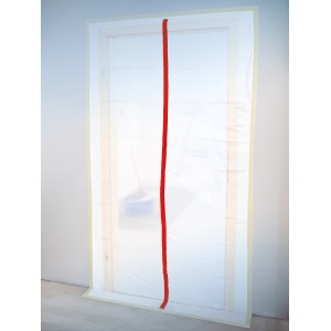 Porte anti-poussière LUX 2,2x1,2m : Porte en non-tissé avec fermeture éclair pour la protection contre la poussière pendant les travaux de rénovation.