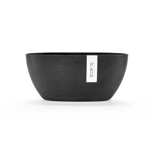 Pot de fleurs Ecopots Sofia, gris foncé, 30 cm. Idéal pour l'intérieur et l'extérieur.