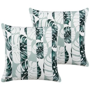 Beliani Cuscini decorativi da esterno Termini verde-bianco 45 x 45 cm / 2 pz