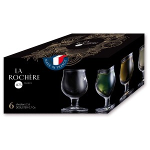 Set di bicchieri da shooter La Rochere, 6 bicchieri trasparenti da 2 cl nella scatola.
