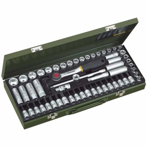 Set di chiavi a bussola Proxxon Super Compatto, 65 pezzi, in custodia d'acciaio con vari accessori.
