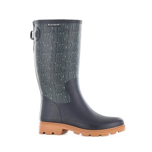 Stivale in gomma da donna Blackfox Kyoto grigio taglia 36 con design a foglie e gambale regolabile.