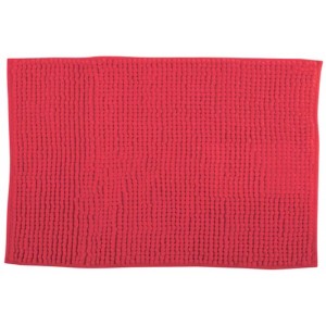 Tappeto bagno rosso MSV Chenille, 40x60 cm, in microfibra con rivestimento antiscivolo.