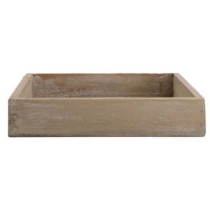Vassoio quadrato in legno marrone DecoFinder, 20x20 cm, per decorazioni e composizioni.
