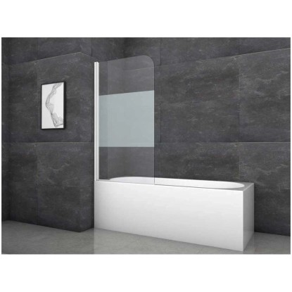 Aurlane Badewannen-Faltwand White Classic 1-flügelig Weiss 80 x 140 cm