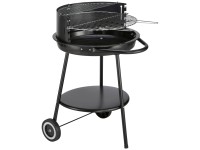 Holzkohle-Rundgrill mit Windschutz Schwarz