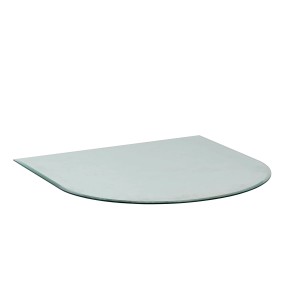 Plaque de sol en verre arrondie pour poêles, protège des étincelles.