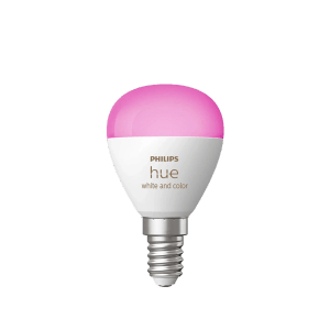 Lampadina LED Philips Hue E14 a goccia, 5W, luce colorata.