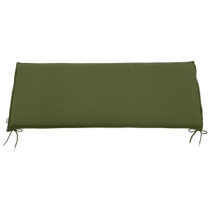 Cuscino verde muschio per panca a 2 posti, 45x120 cm, con lacci per una presa sicura.